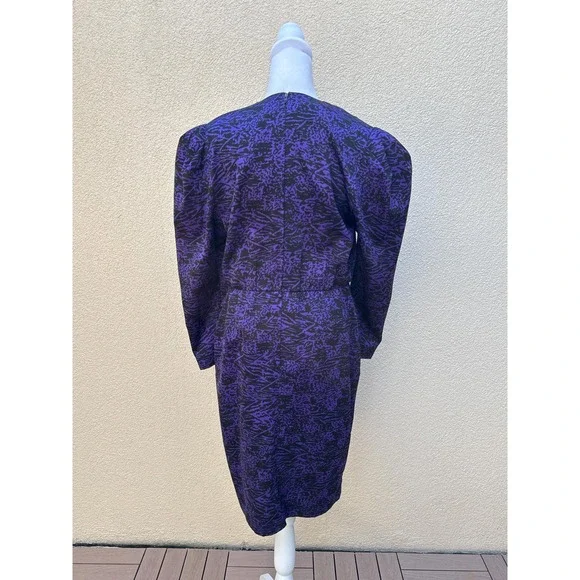 1990's Balenciaga purple and black long sleeve dress